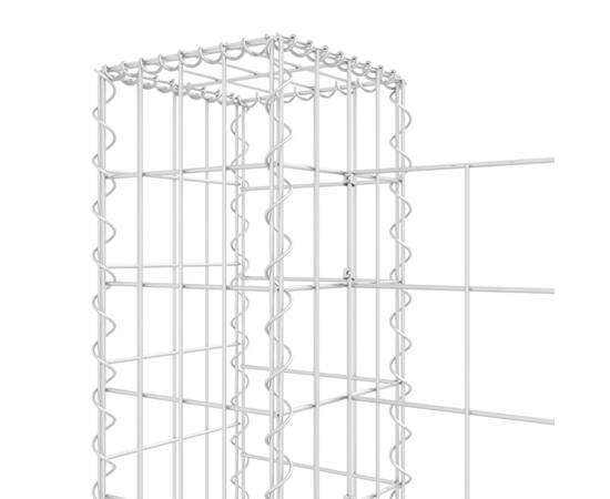 Coș gabion în formă de u cu 3 stâlpi, 260x20x100 cm, fier, 5 image
