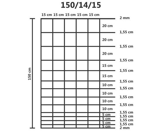 Gard de grădină, 50 m, oțel galvanizat, 150 cm, 5 image