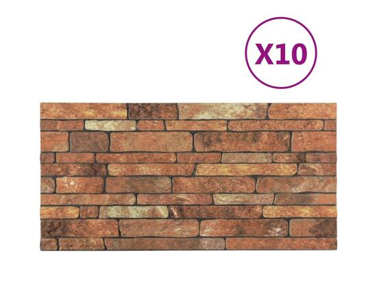 Panouri de perete 3d, model cărămidă, maro, 10 buc., eps, 2 image