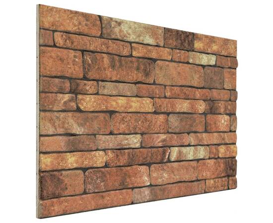 Panouri de perete 3d, model cărămidă, maro, 10 buc., eps, 4 image