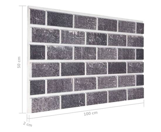 Panouri de perete 3d, model cărămidă, negru & gri, 10 buc., eps, 7 image