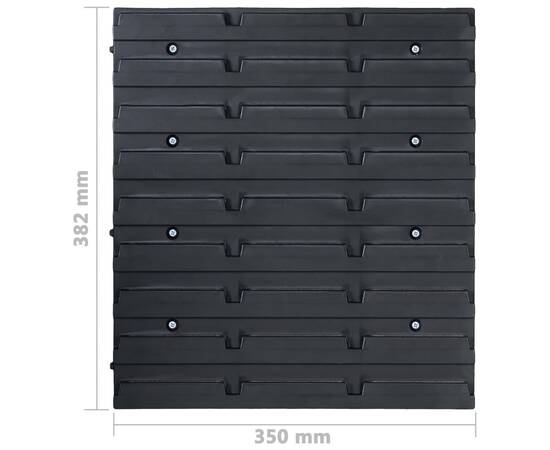 Set cutii depozitare, 48 piese, panouri perete, albastru&negru, 6 image