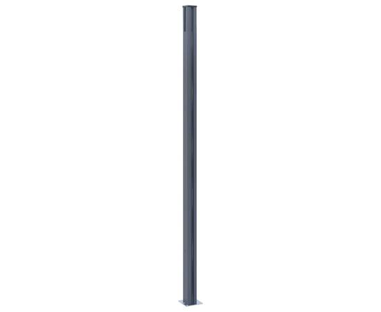 Stâlpi de gard, 2 buc., gri închis, 185 cm, aluminiu, 5 image