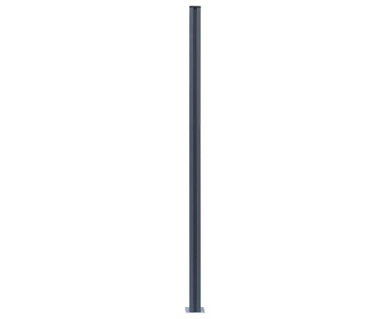 Stâlpi de gard, 3 buc., gri închis, 185 cm, aluminiu, 4 image