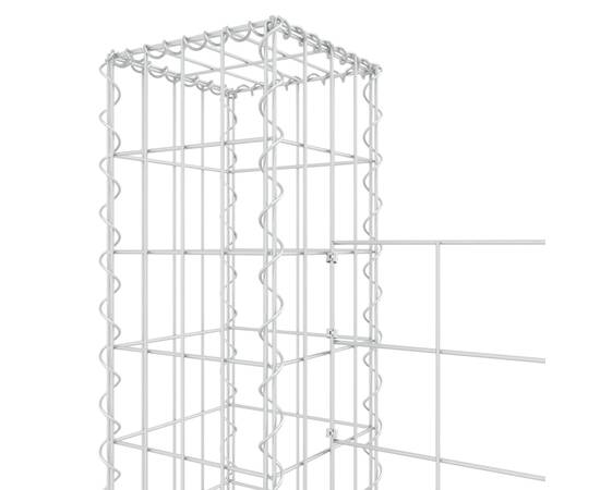 Coș de gabion în formă de u cu 7 stâlpi, 740x20x150 cm, fier, 5 image