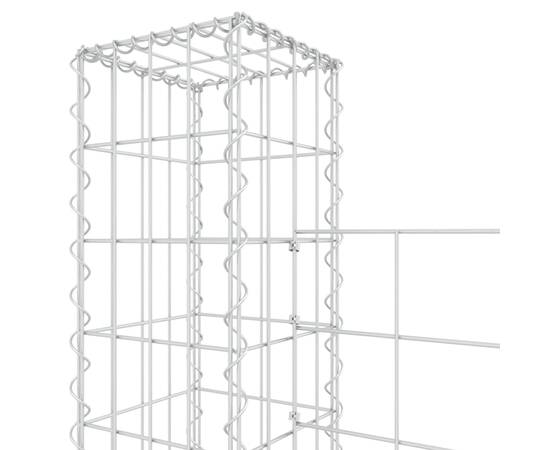 Coș de gabion în formă de u cu 7 stâlpi, 740x20x200 cm, fier, 5 image