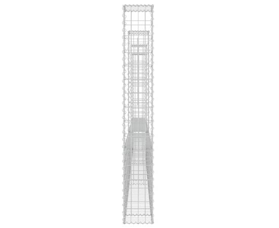 Coș gabion în formă de u cu 4 stâlpi, 380x20x150 cm, fier, 4 image