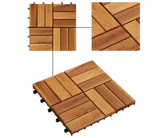 Set dale din lemn de salcâm 30 x 30 cm, 30 buc., 4 image