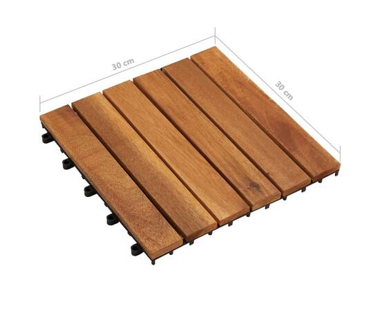 Set dale din lemn de salcâm cu model vertical 30 x 30 cm, 20 buc., 7 image