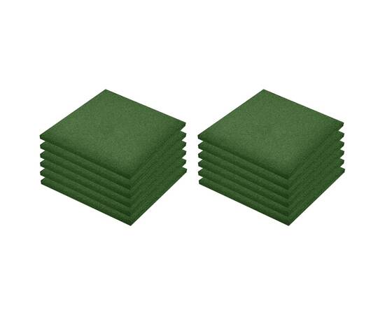 Plăci de protecție la cădere 12 buc, verde, 50x50x3 cm, cauciuc, 2 image