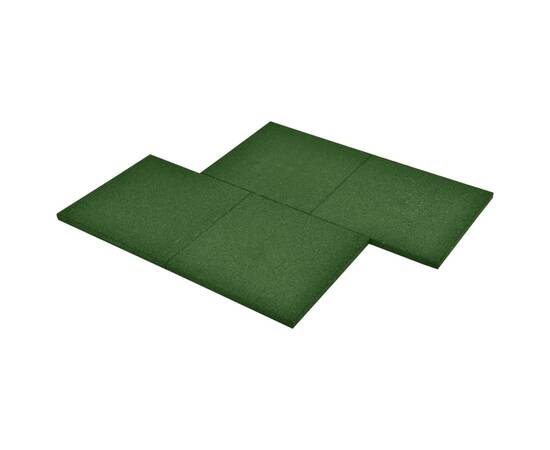 Plăci de protecție la cădere 12 buc, verde, 50x50x3 cm, cauciuc, 4 image