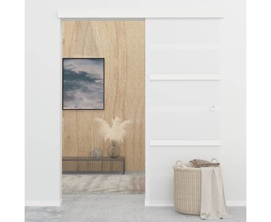 Ușă glisantă, argintiu, 76 x 205 cm, sticlă esg și aluminiu, 2 image
