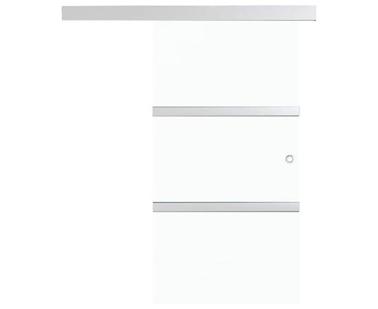 Ușă glisantă, argintiu, 90 x 205 cm, sticlă esg și aluminiu, 4 image