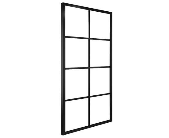 Ușă glisantă, negru, 102,5x205 cm, aluminiu și sticlă esg, 2 image