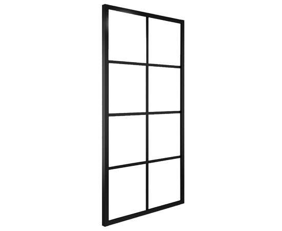 Ușă glisantă, negru, 90x205 cm, aluminiu și sticlă esg, 2 image