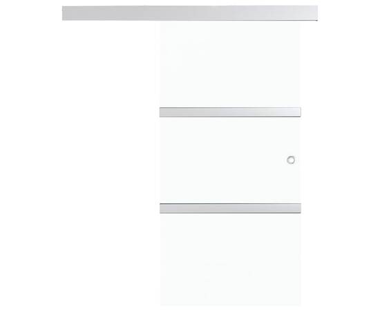 Ușă glisantă cu opritor silențios 76x205 cm sticlă esg/aluminiu, 4 image