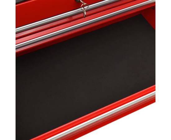 Cărucior de scule cu 14 sertare, roșu, oțel, 6 image