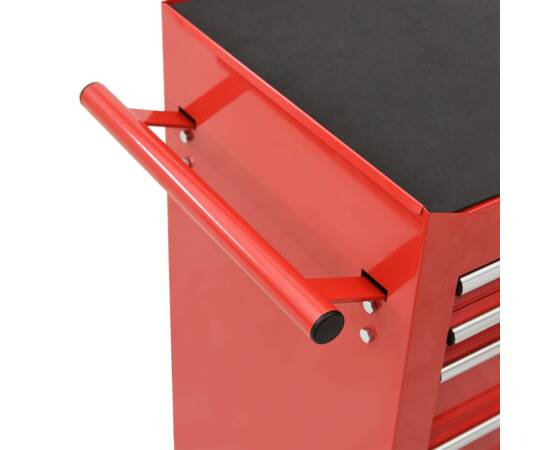 Cărucior de scule cu 21 sertare, roșu, oțel, 5 image