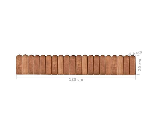 Role de bordură, 2 buc., 120 cm, lemn de pin tratat, 6 image