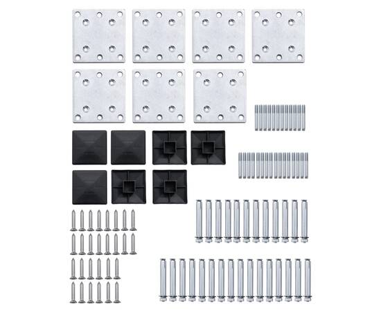 Set de panouri de gard, negru, 1045x186 cm, wpc, 9 image