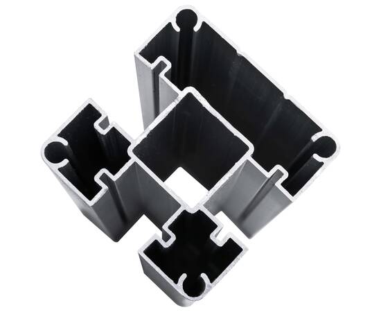 Set panouri gard, 526x146 cm, negru, wpc, 8 image