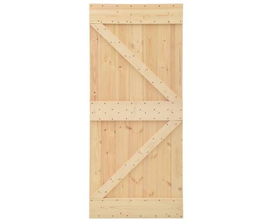 Ușă glisantă cu set feronerie, 100 x 210 cm, lemn masiv de pin, 7 image