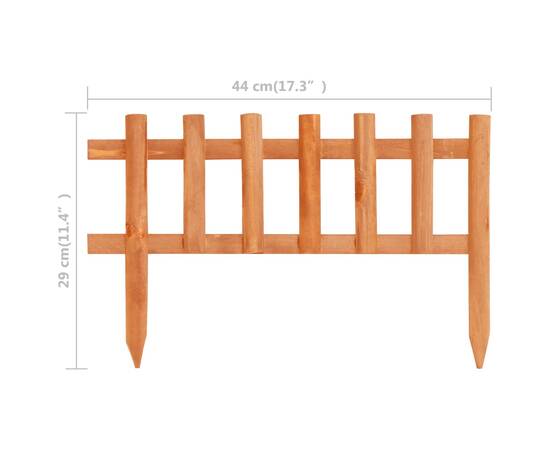 Borduri de gazon,10 buc., 4,4 m, lemn de brad, 6 image