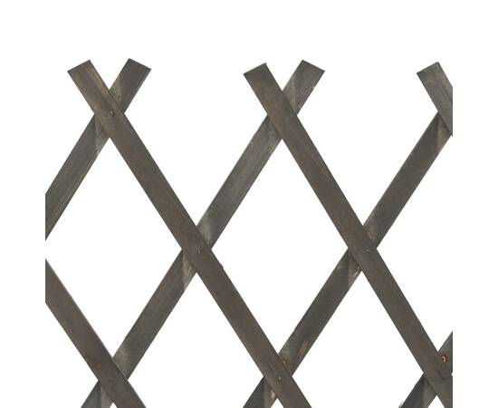 Gard cu zăbrele de grădină, gri, 120x90 cm, lemn masiv de brad, 6 image