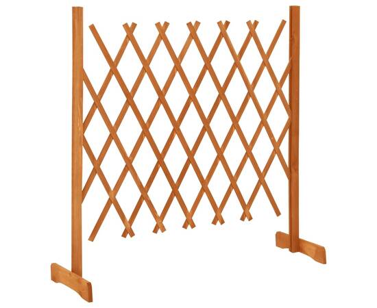 Gard cu zăbrele de grădină, portocaliu, 120x90 cm, lemn de brad, 2 image