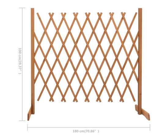 Gard cu zăbrele de grădină, portocaliu, 180x100 cm, lemn brad, 7 image