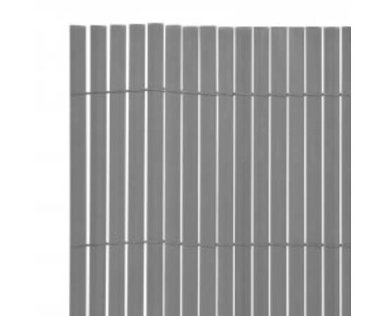 Gard pentru grădină cu 2 fețe, gri, 110x300 cm, 5 image