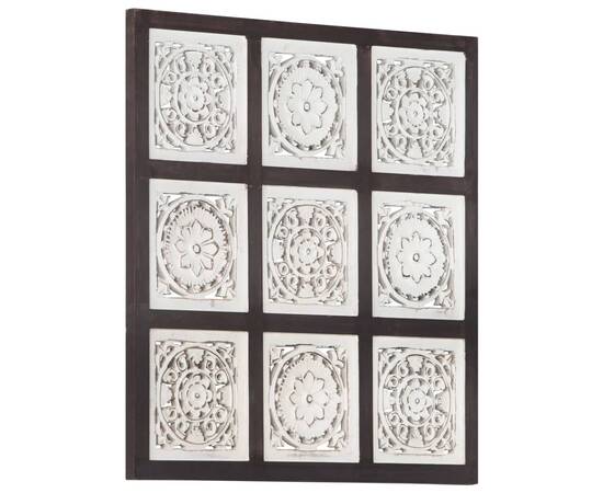 Panouri de perete sculptate manual, maro și alb, 60x60x1,5 cm, mdf, 8 image