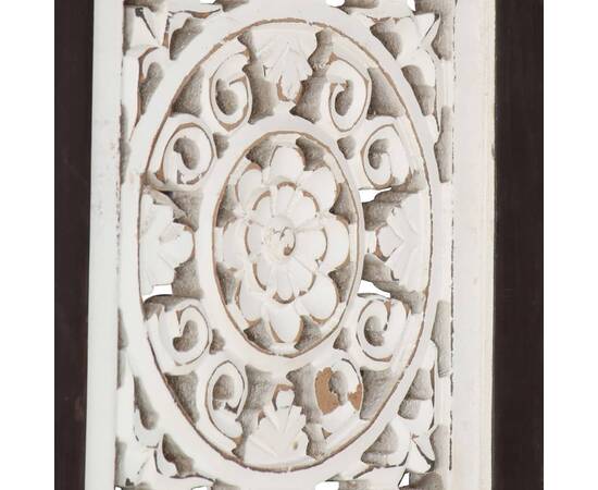Panouri de perete sculptate manual, maro și alb, 60x60x1,5 cm, mdf, 2 image