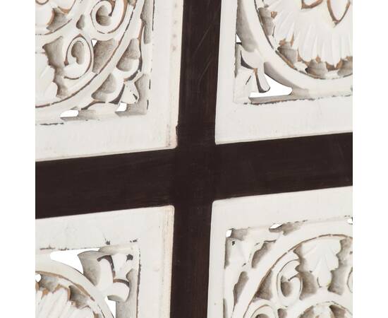 Panouri de perete sculptate manual, maro și alb, 60x60x1,5 cm, mdf, 3 image