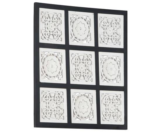Panouri de perete sculptate manual, negru/alb, 60x60x1,5 cm mdf, 7 image