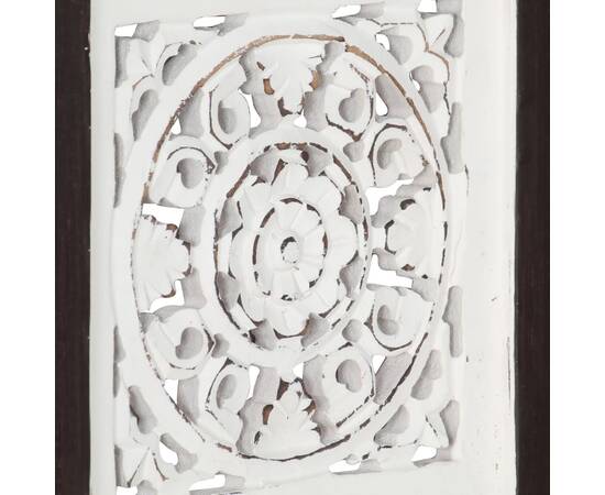 Panouri perete sculptate manual, maro/alb, 40x40x1,5 cm, mdf, 3 image
