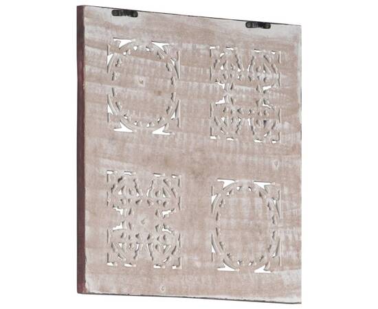 Panouri perete sculptate manual, maro/alb, 40x40x1,5 cm, mdf, 5 image