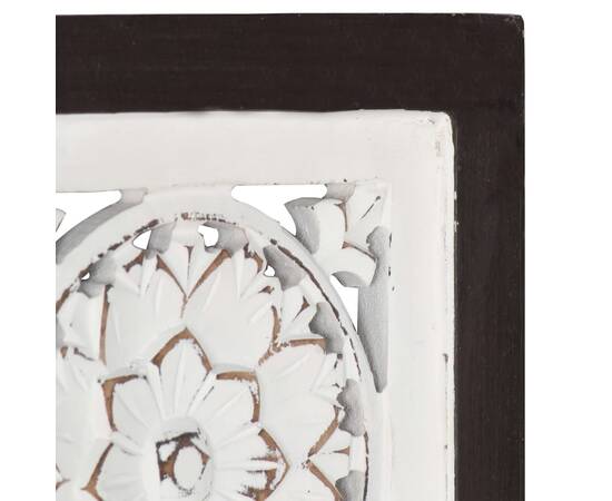 Panouri perete sculptate manual, maro/alb, 40x40x1,5 cm, mdf, 6 image