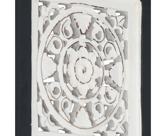 Panouri perete sculptate manual, negru/alb, 40x40x1,5 cm, mdf, 3 image