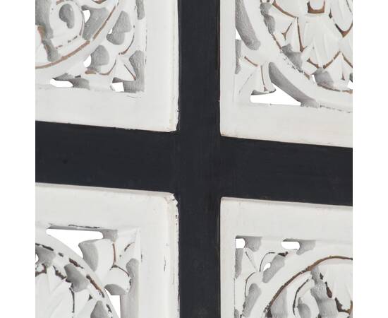 Panouri perete sculptate manual, negru/alb, 40x40x1,5 cm, mdf, 2 image