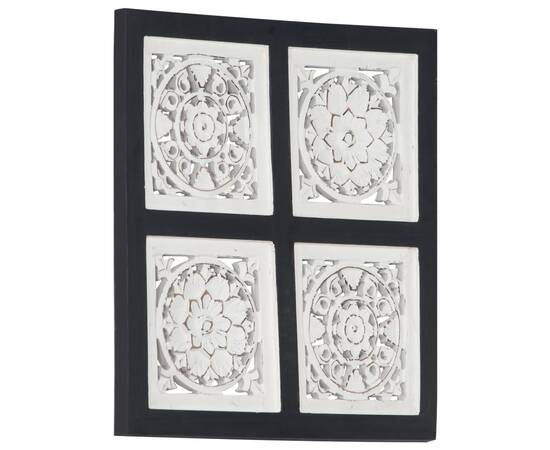Panouri perete sculptate manual, negru/alb, 40x40x1,5 cm, mdf, 9 image