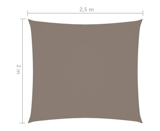 Pânză parasolar gri taupe 2x2,5m țesătură oxford dreptunghiular, 6 image