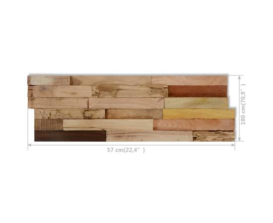 Panouri placare pereți, 10 buc., 1,03 m², lemn de tec reciclat, 4 image