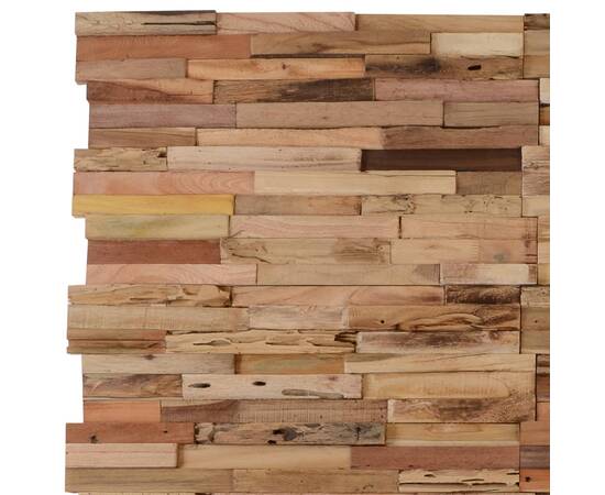 Panouri placare pereți, 10 buc., 1,03 m², lemn de tec reciclat, 2 image
