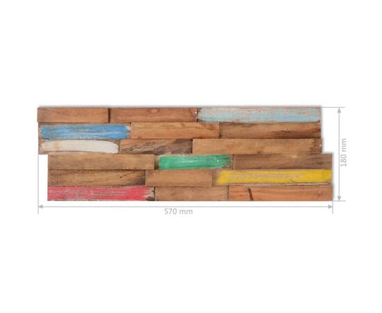 Panouri placare pereți, 10 buc., 1,03 m², lemn masiv de tec, 4 image