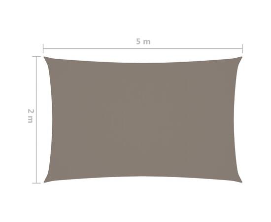 Parasolar, gri taupe, 2x5 m, țesătură oxford, dreptunghiular, 6 image