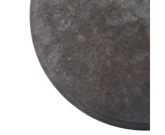 Blat de masă, negru, Ø40x2,5 cm, marmură, 5 image