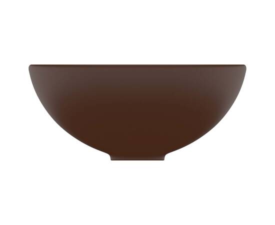 Chiuvetă baie lux maro închis mat 32,5x14 cm ceramică rotund, 4 image