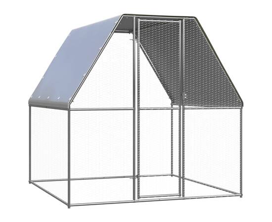 Coteț de exterior pentru păsări, 2x2x2 m, oțel galvanizat