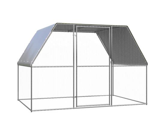 Coteț de păsări pentru exterior, 3x2x2 m, oțel galvanizat